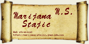 Marijana Stajić vizit kartica